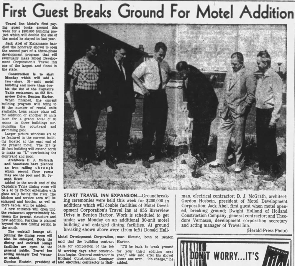 Travel Inn (Hills Travel Inn, New Harbor Condominiums) - Aug 11 1962 Groundbreaking